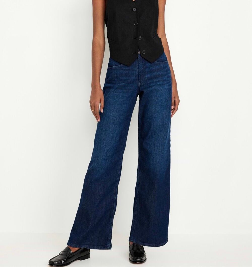 Old Navy extra high rise super wide leg jean size 4